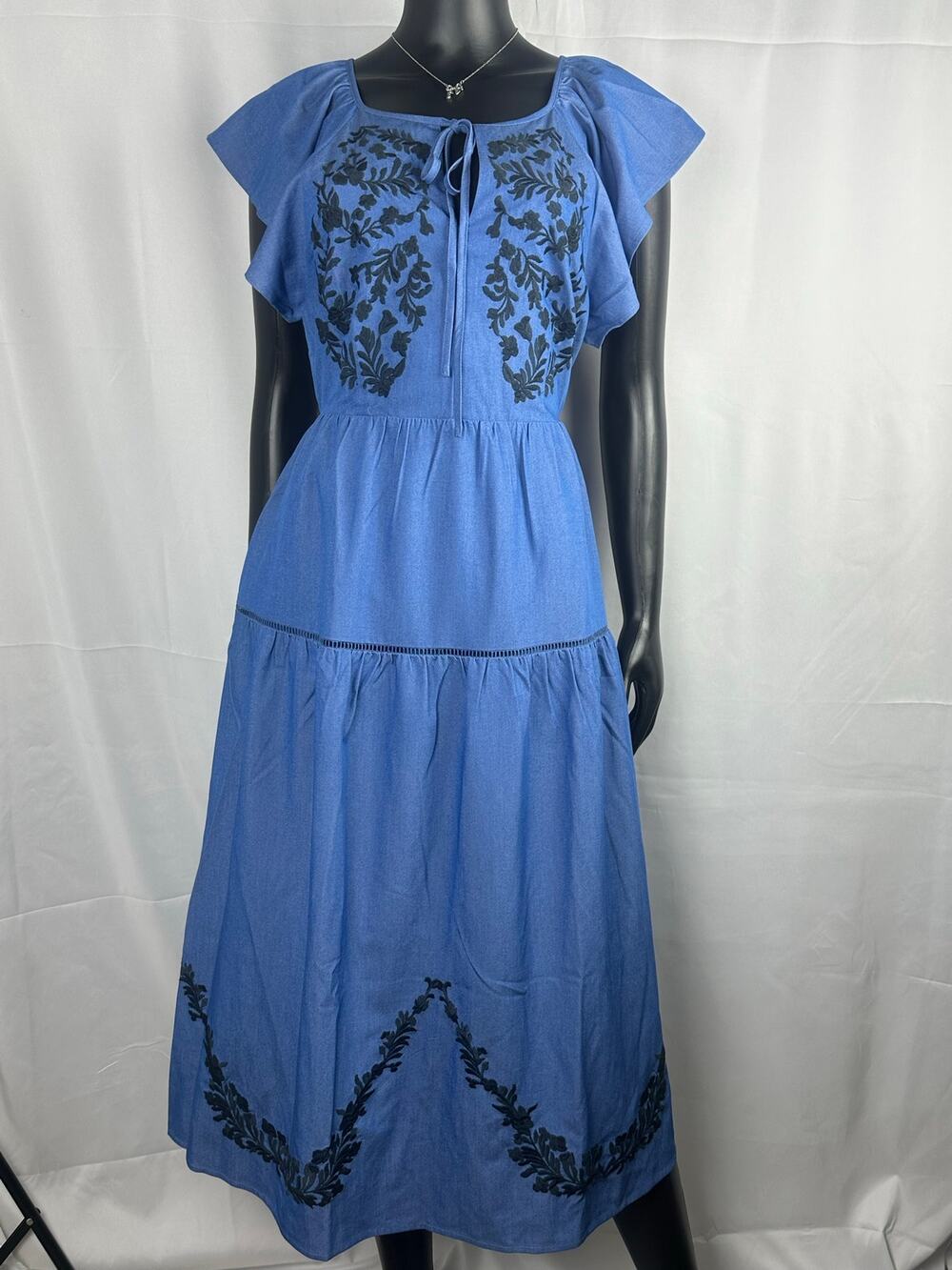 Lost + Wander Riviera Midi Blue Medium Dress